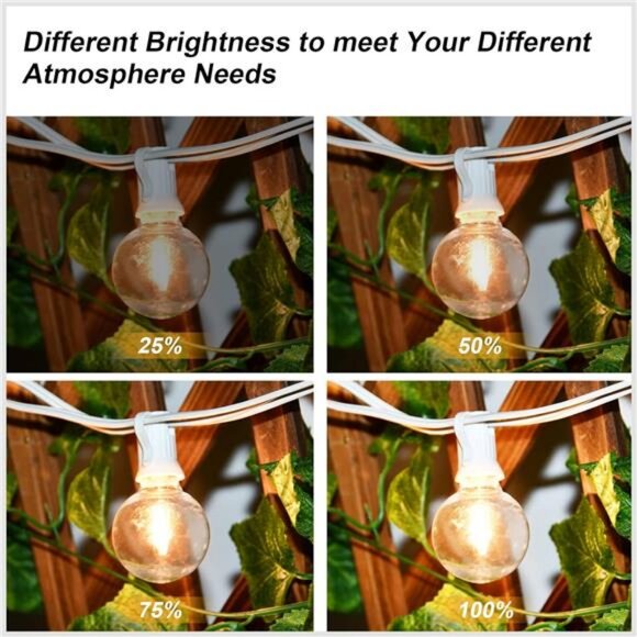 25Ft LED Outdoor String Lights,Connectable Bright LED Patio Lights String - Picture 4 of 7